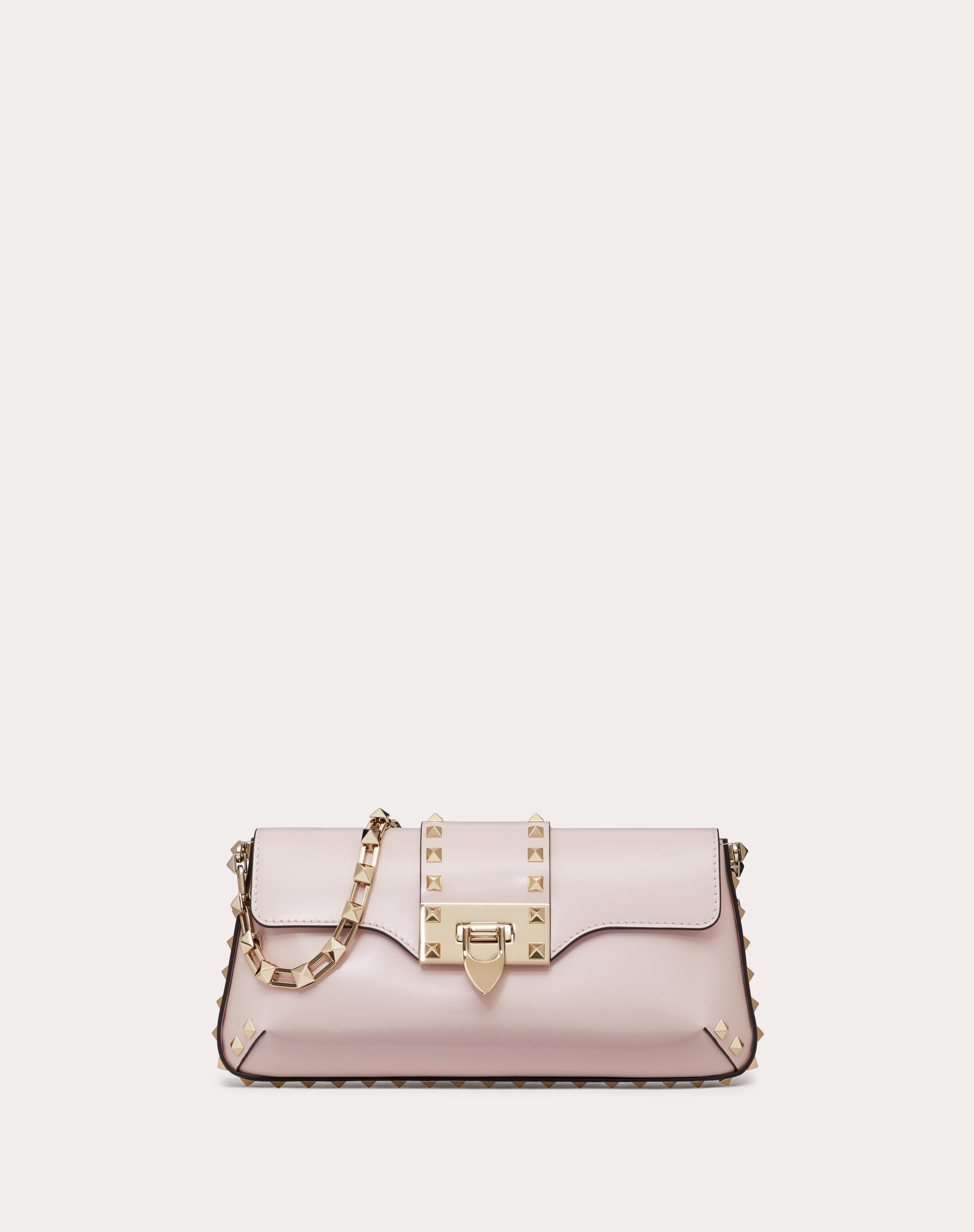 Rockstud Spike Calfskin Shoulder Bag for Woman in Pink Pp