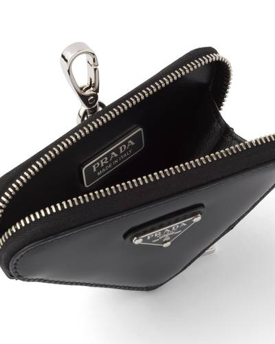 Prada Brushed leather triangle mini-pouch outlook