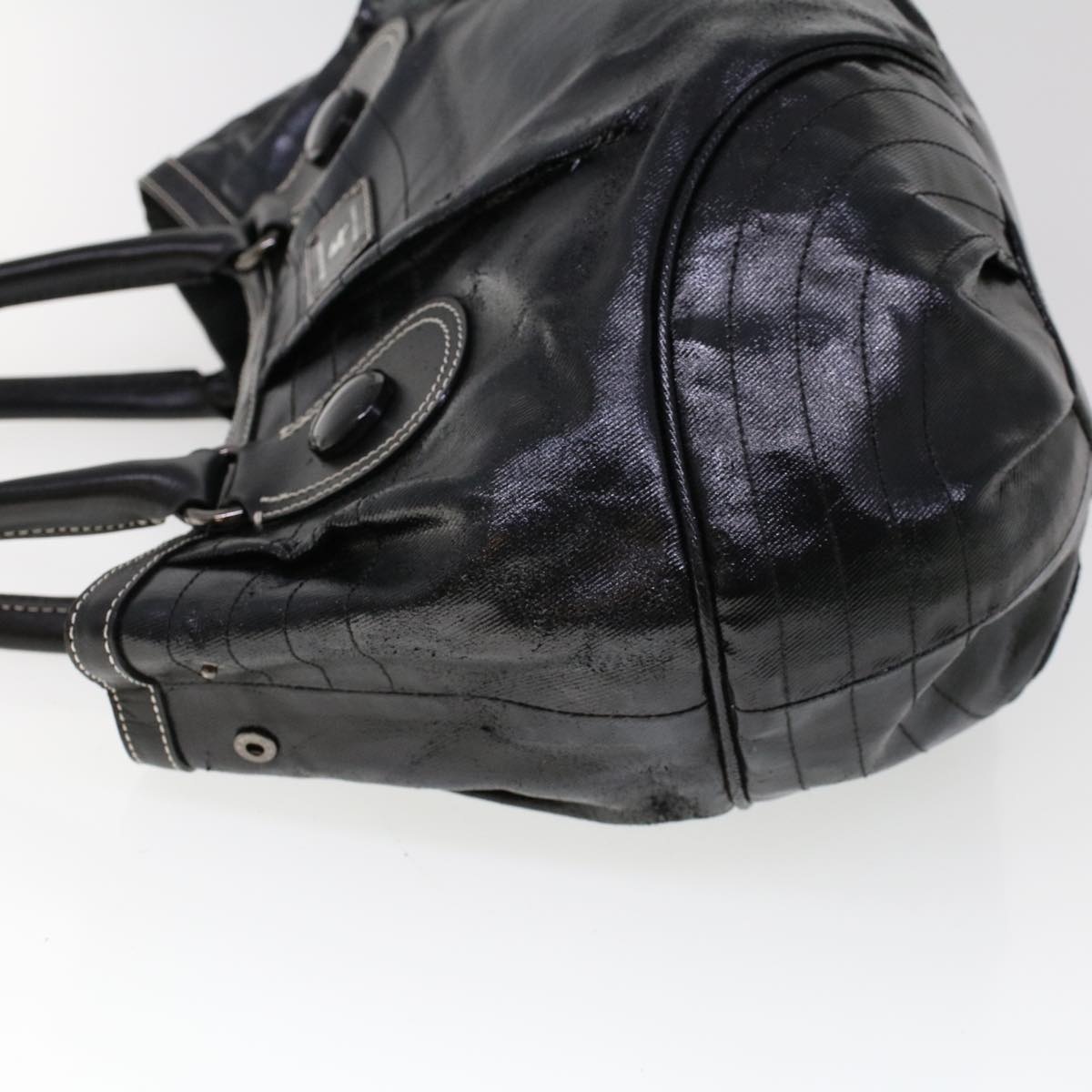 Burberry Blue Label Shoulder Bag Coated Canvas Black - 5