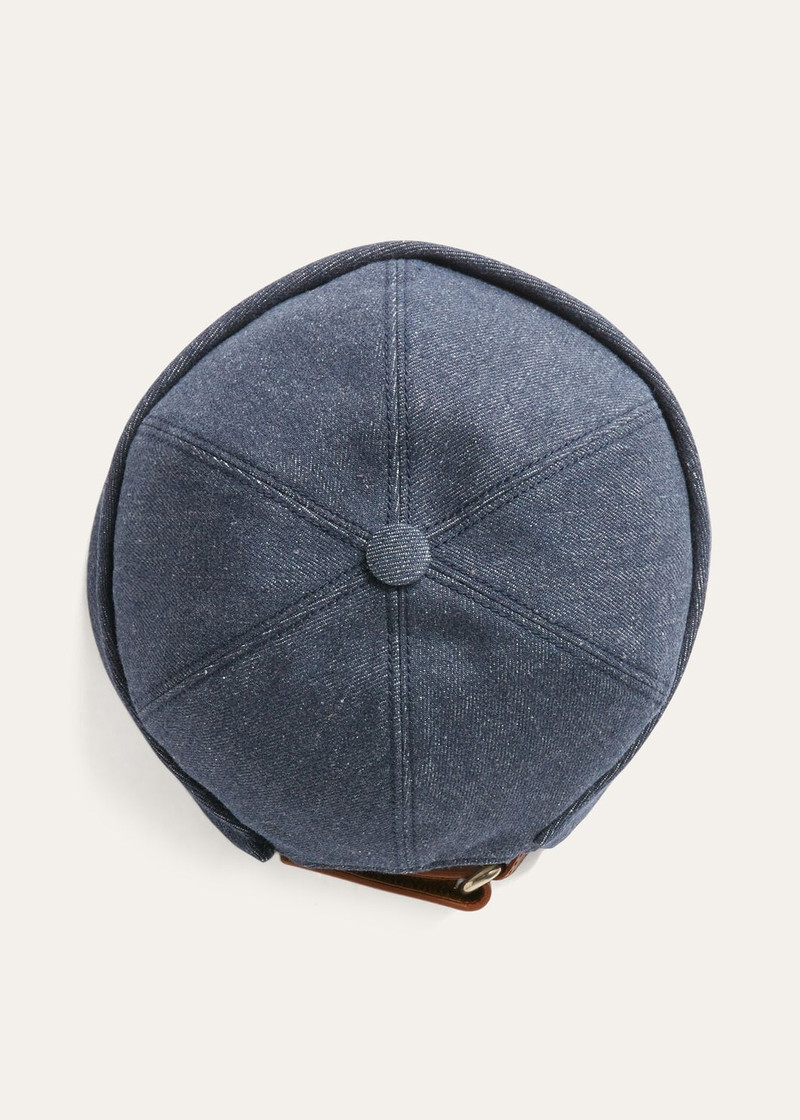 Denim Flower Beanie Hat 3