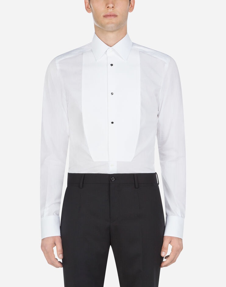 Cotton gold-fit tuxedo shirt - 1