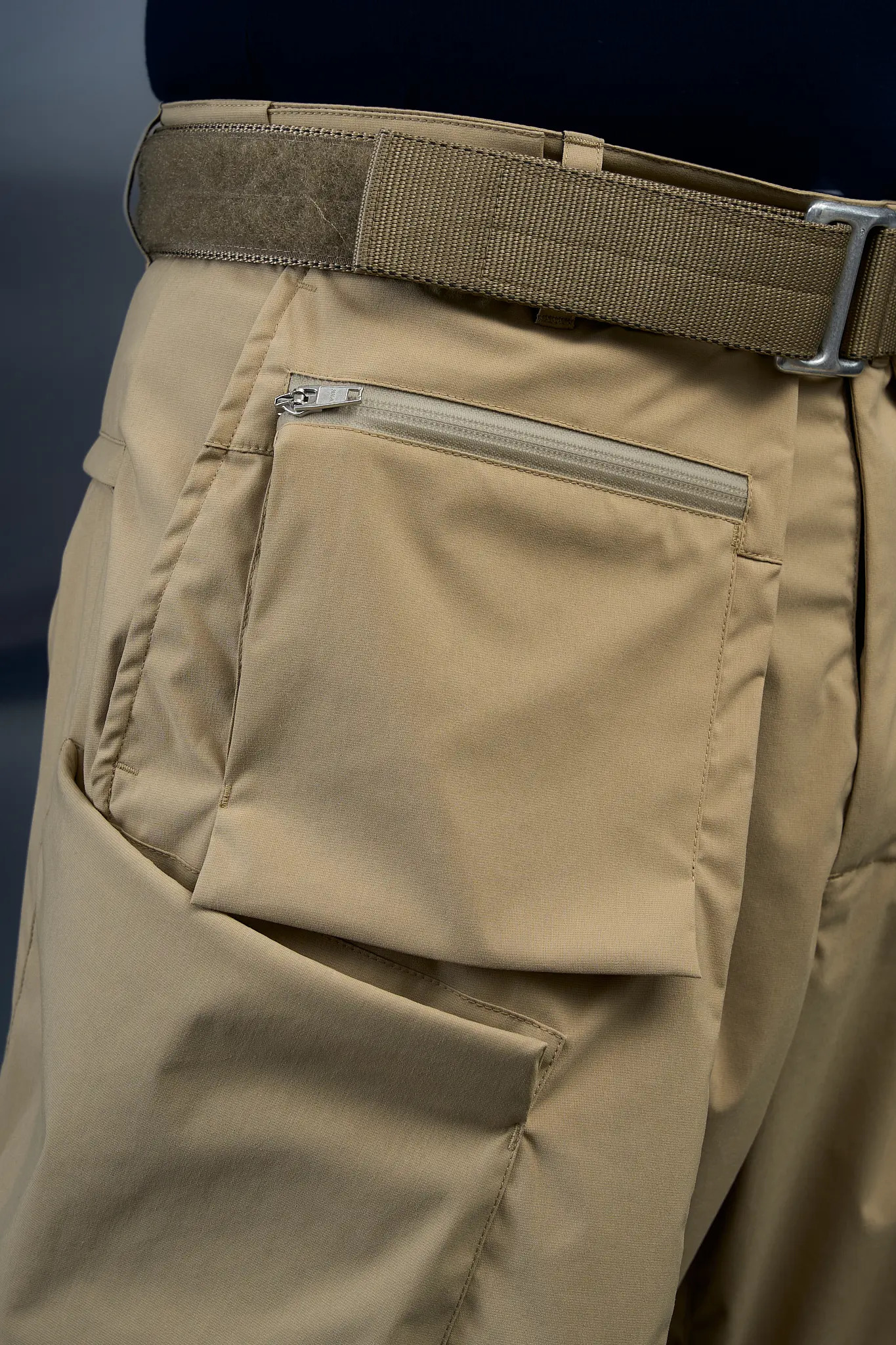 P45A-E Encapsulated Nylon Single Pleat Cargo Trouser Khaki - 14