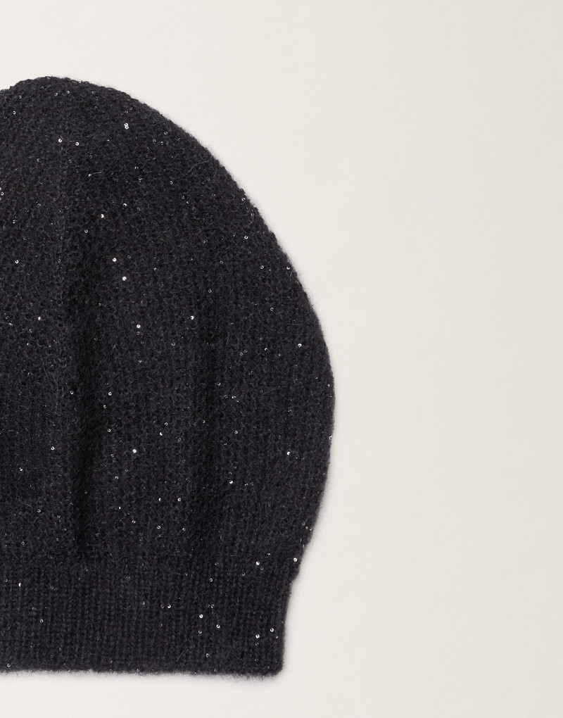 Mohair beanie with micro sequins 3