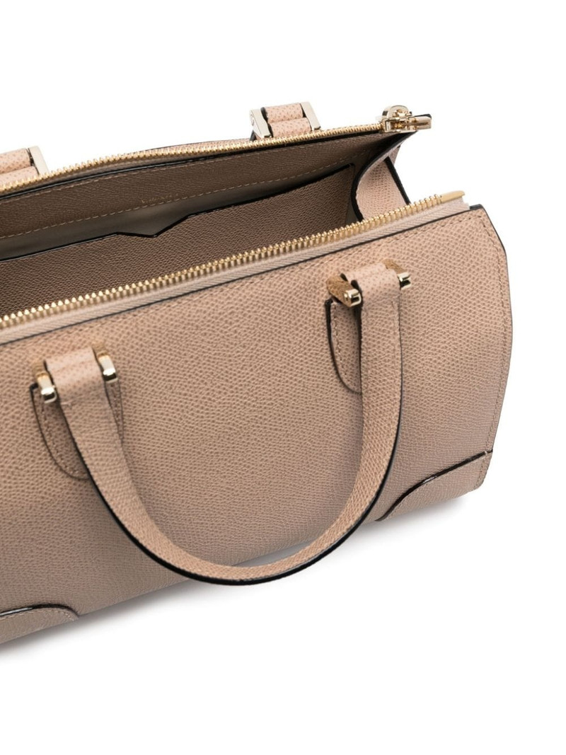 grained-texture leather tote bag 5