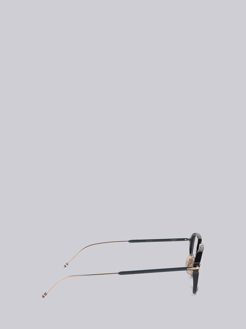 TB423 - Navy And White Gold Clubmaster Glasses 3