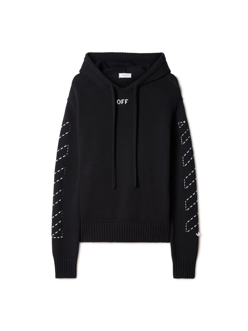 Stitch Arr Diags Knit Hoodie 1