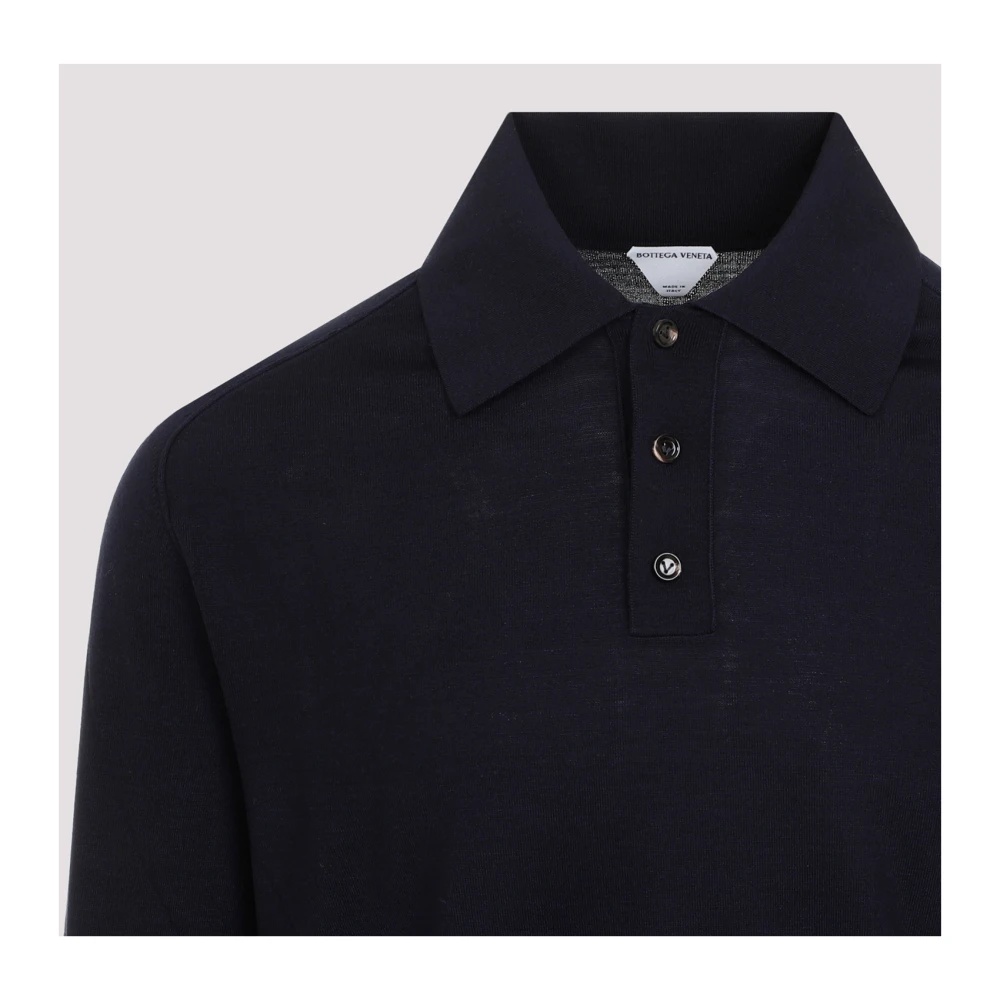 BLUE WOOL POLO SHIRT - 3