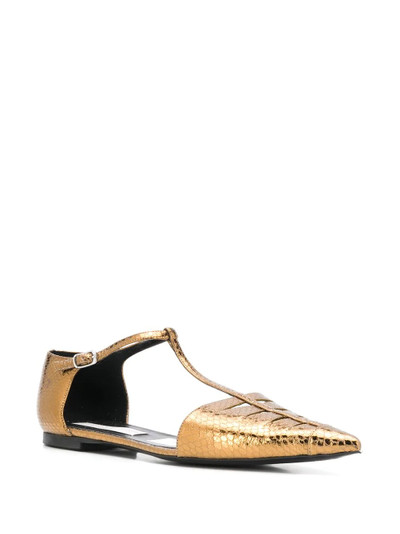 Stella McCartney snakeskin-effect cage ballerina shoes outlook