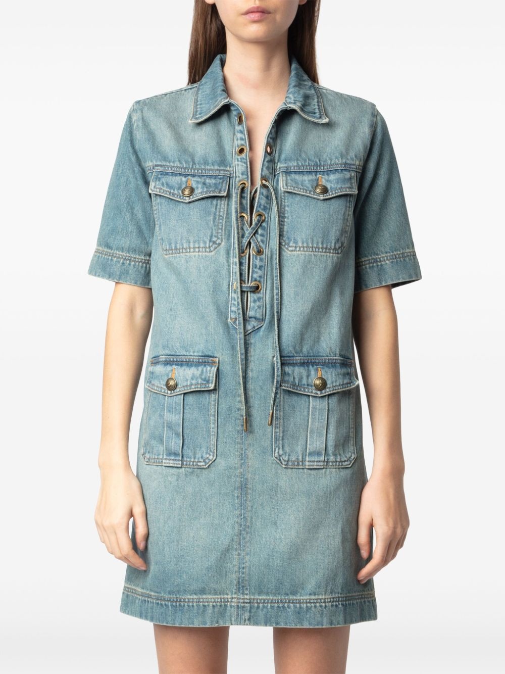 denim mini dress - 3