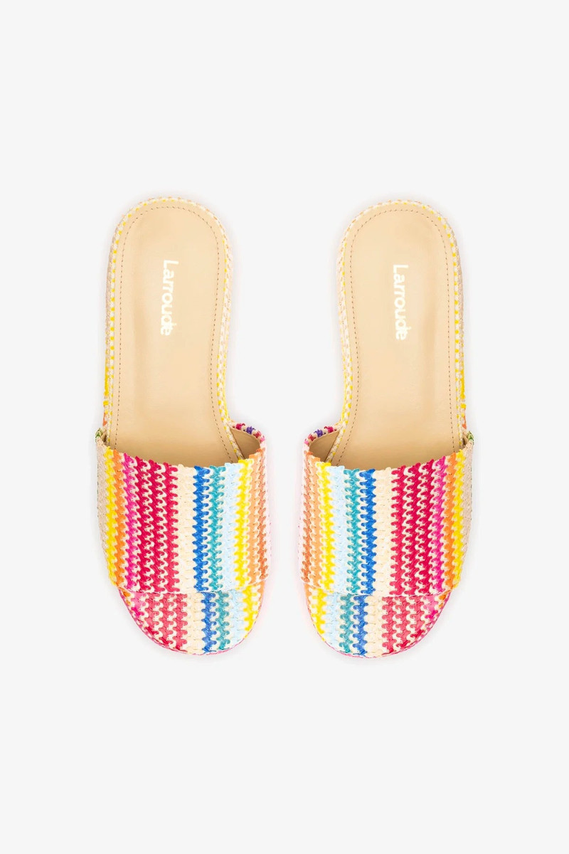 Alex Flatform Mule In Rainbow Raffia 6