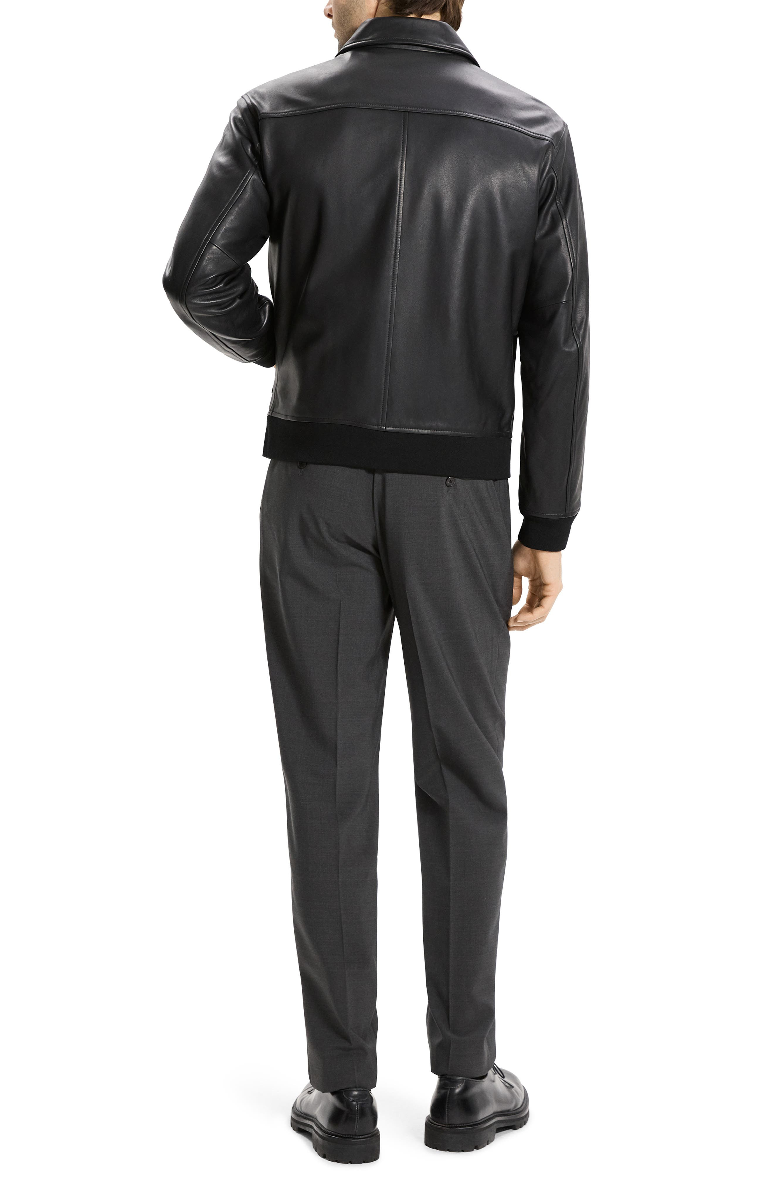 Theory Wyatt Leather Jacket in Black at Nordstrom - 7