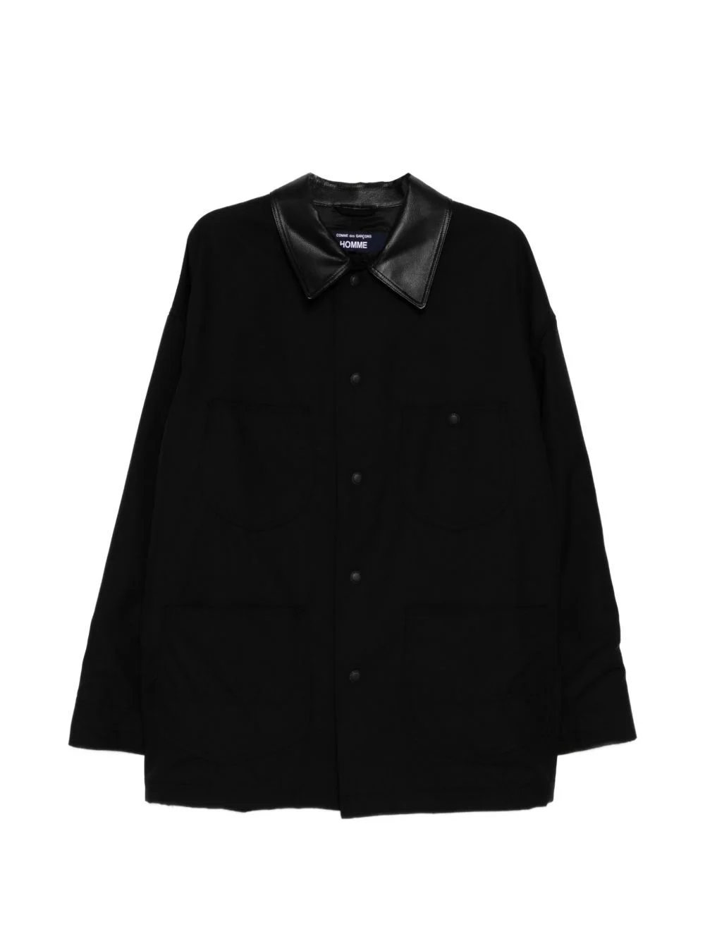 wool collared jacket - 1