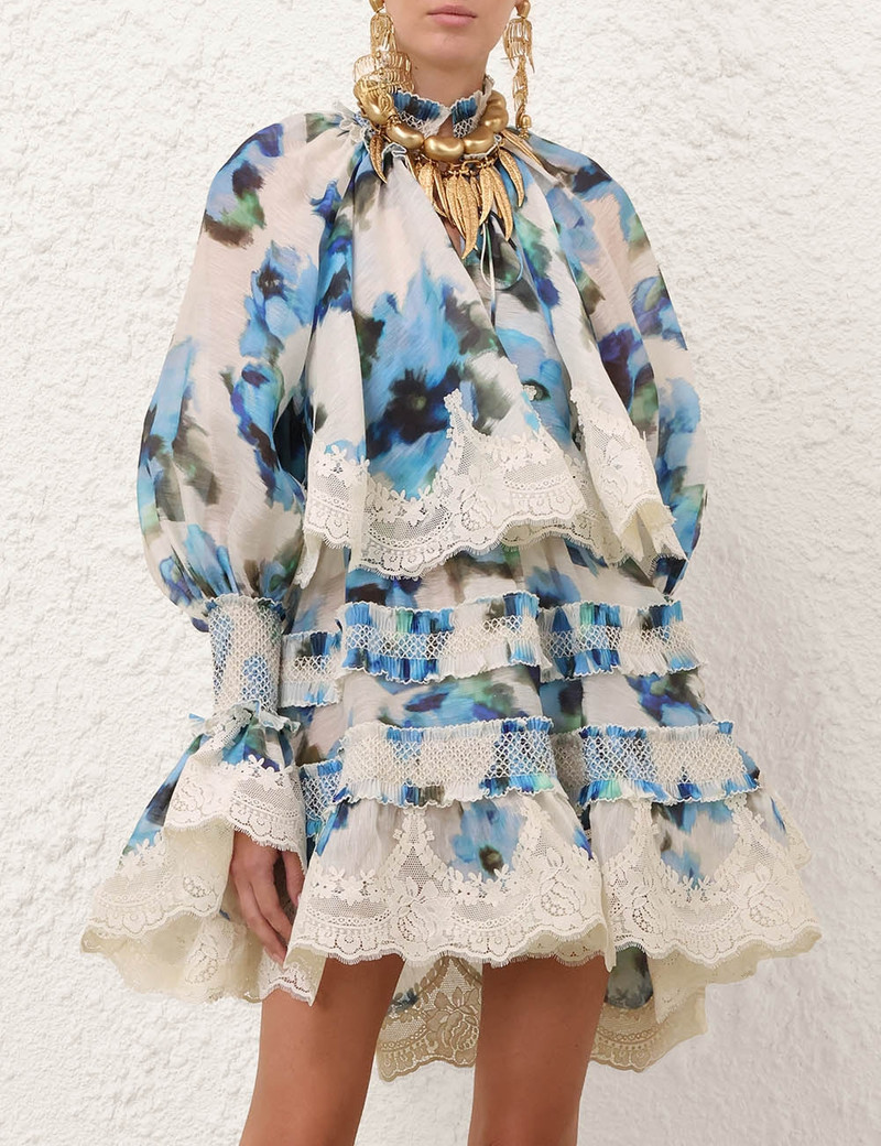 Zimmermann ALCHEMY SHIRRED MINI DRESS outlook