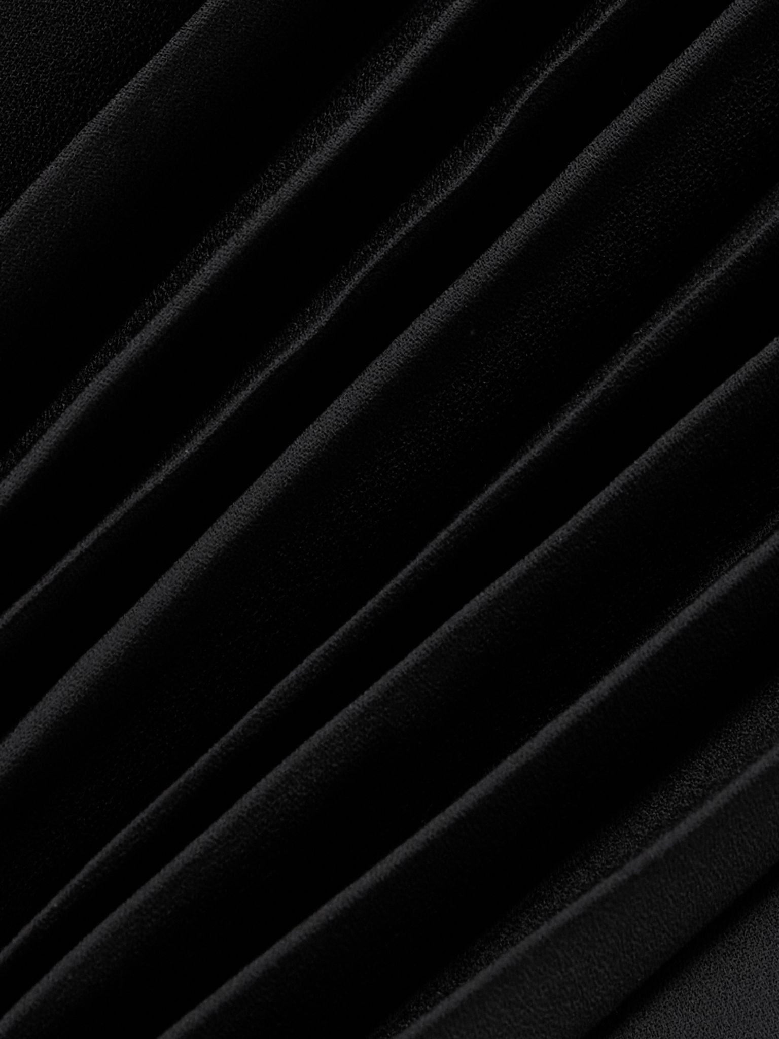 Pleated crepe midi skirt Black - 5