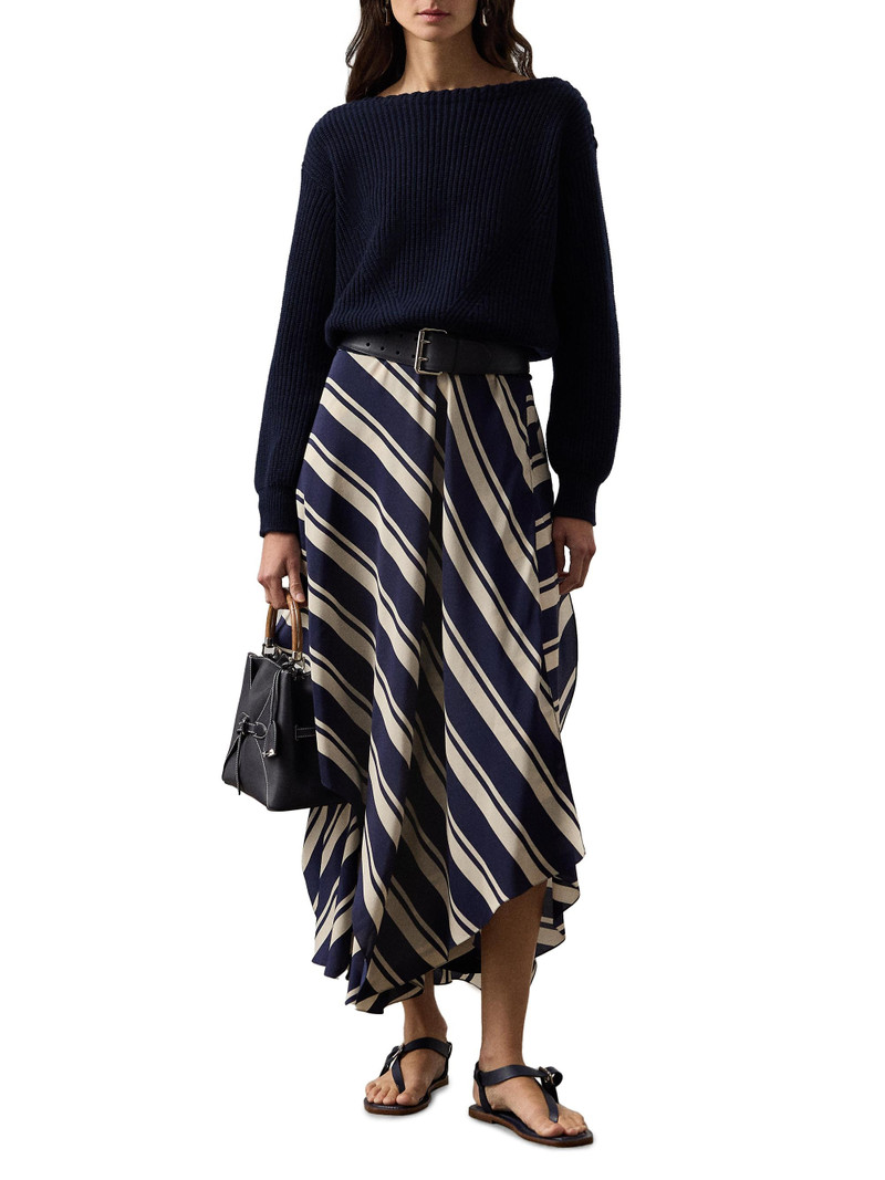 Women's Boatneck Rib-Knit Cashmere Sweater - Icon Navy 7