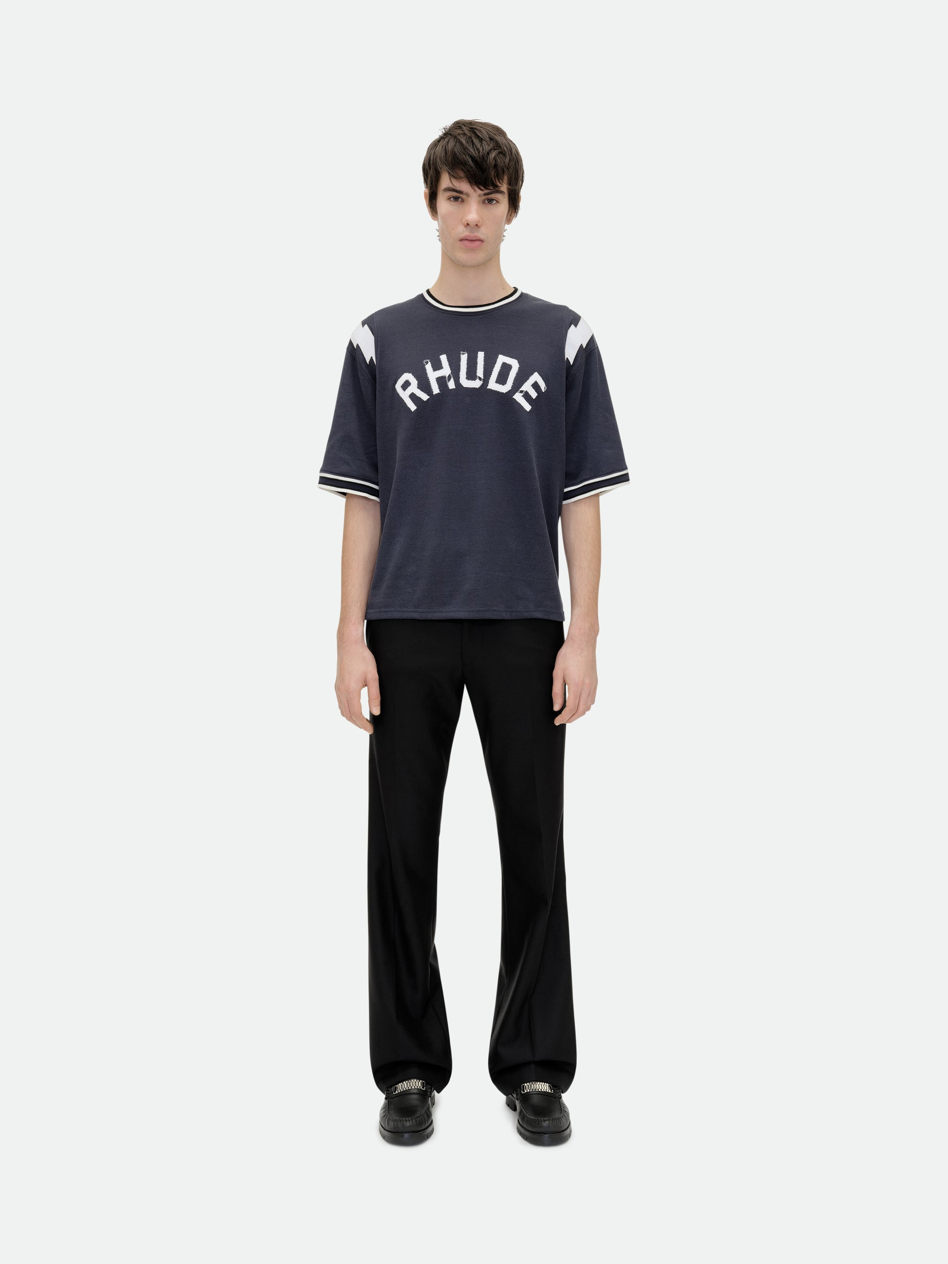 RHUDE LIGHTNING RINGER JERSEY TEE - 2