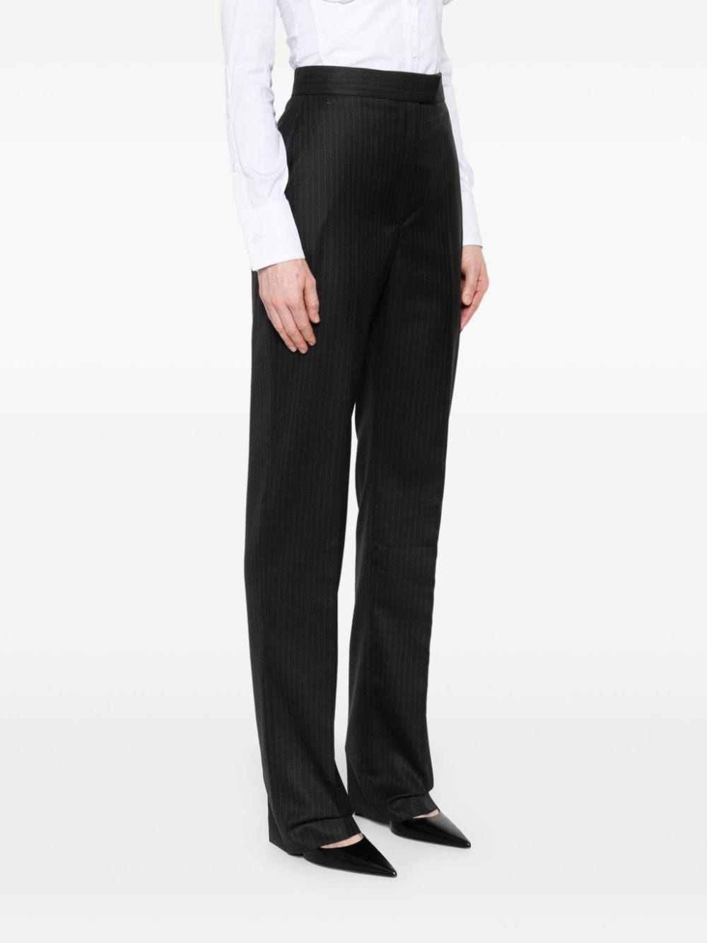 pinstripe wool trousers - 3
