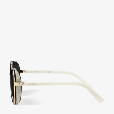 JIMMY CHOO Elva
Black Square-Frame Sunglasses with Gold Glitter outlook