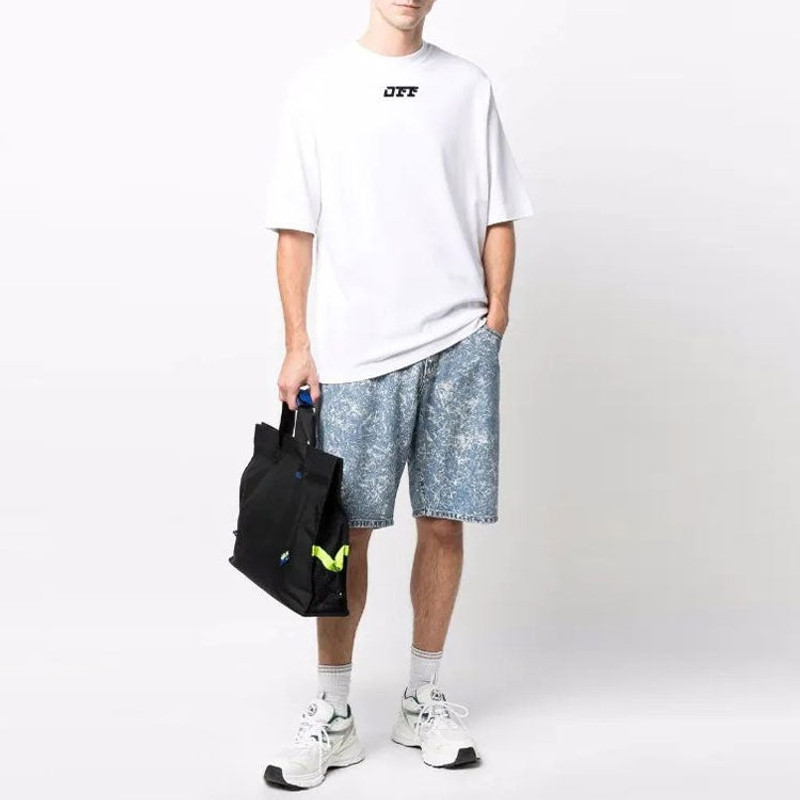 Off-White Men's Off-White FW21 Logo Round Neck Short Sleeve Loose Fit White T-Shirt OMAA119F21JER0040110 outlook