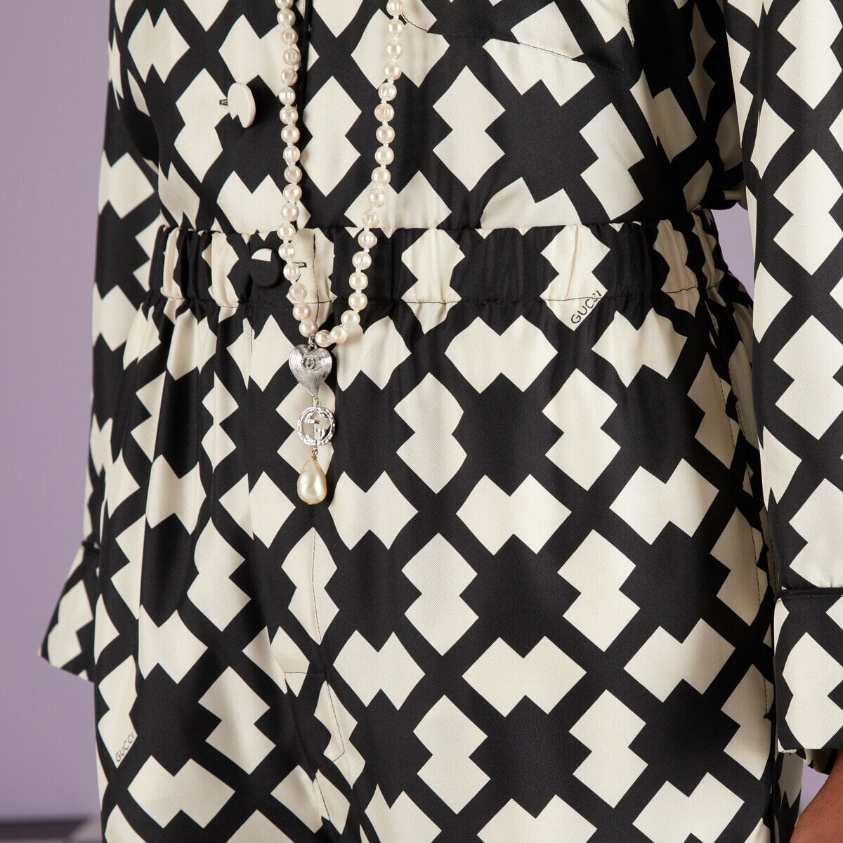 Rhombus tile silk pant - 3
