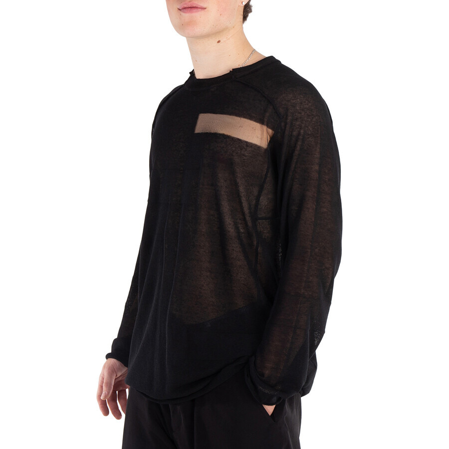 Yohji Yamamoto Sheer Round Neck Long Sleeve T-Shirt, Brand Size 3 (Large) - 2