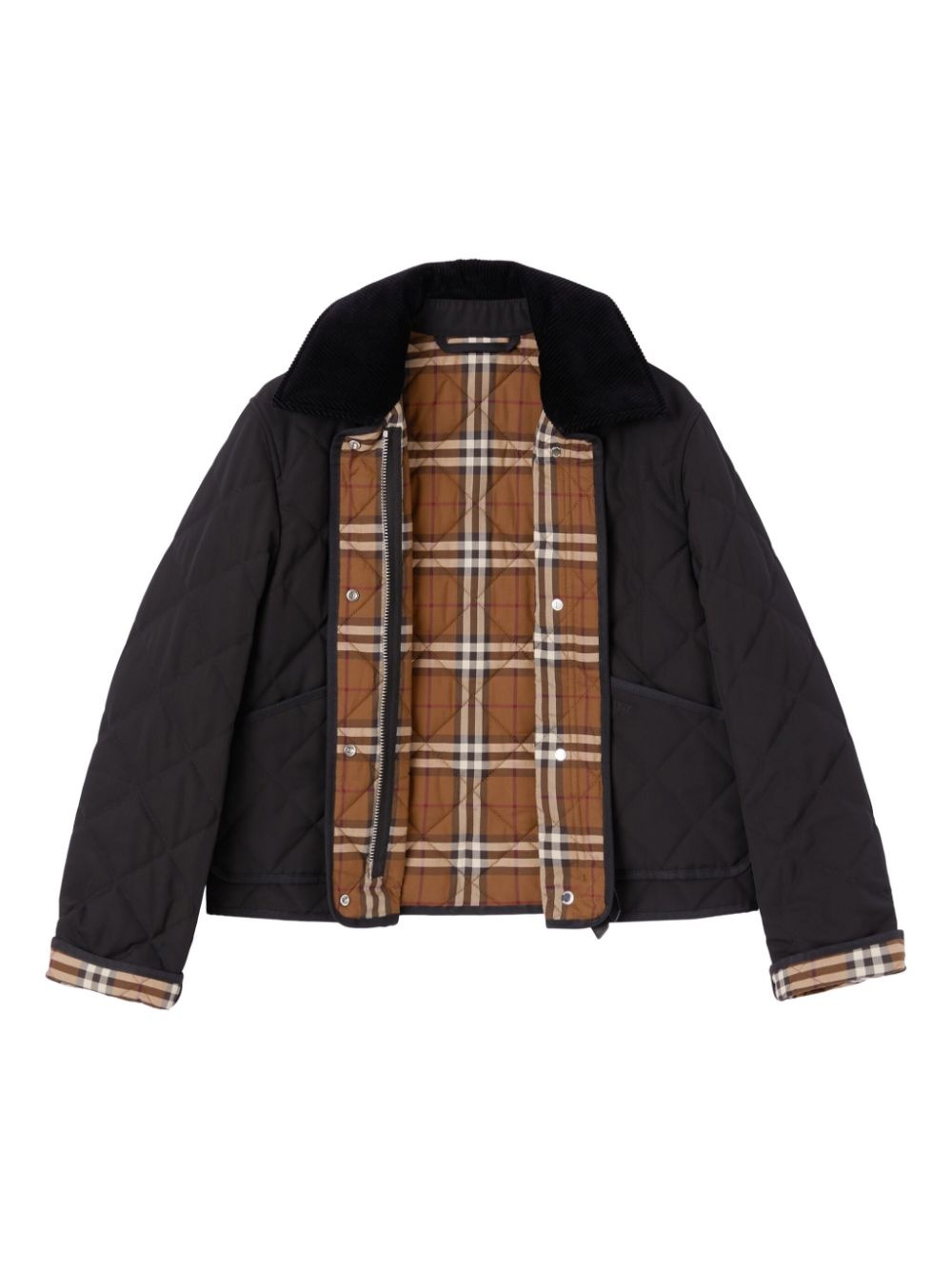 straight-point collar quilted jacket - 5