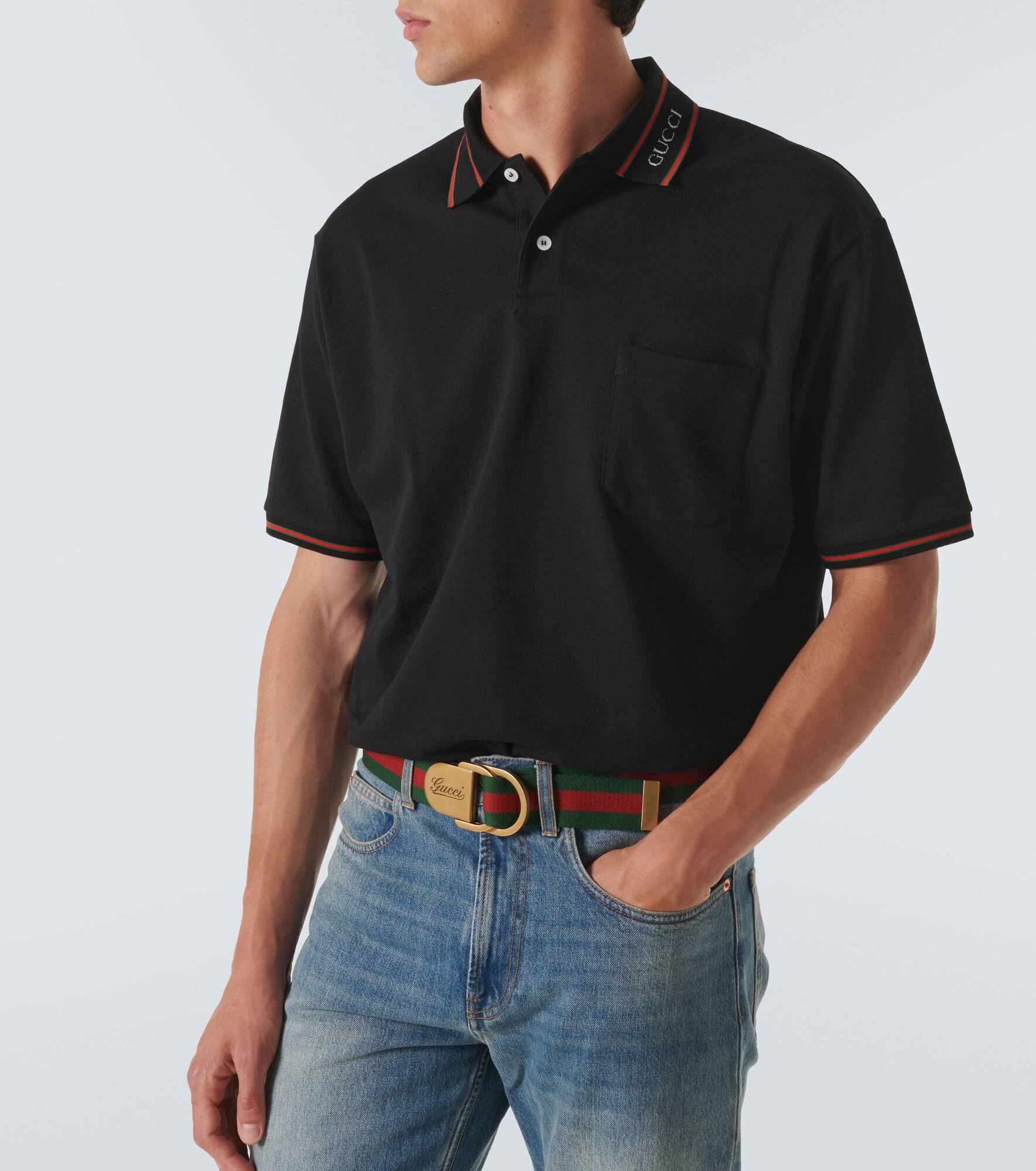 Cotton-blend piqué polo shirt - 5