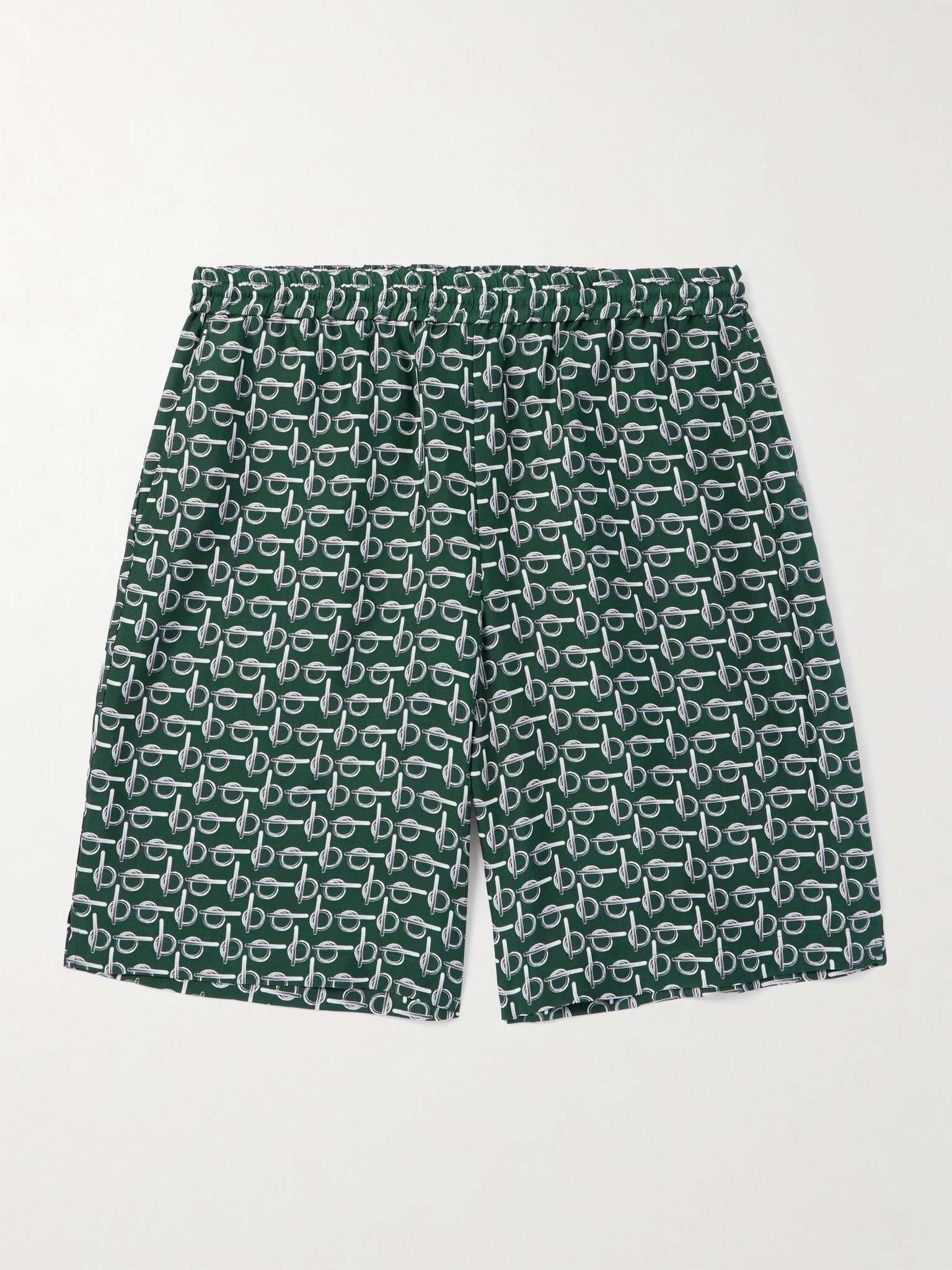 Straight-Leg Printed Silk-Poplin Shorts - 1