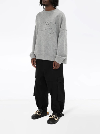 JW Anderson Oscar Wilde quote print sweatshirt outlook