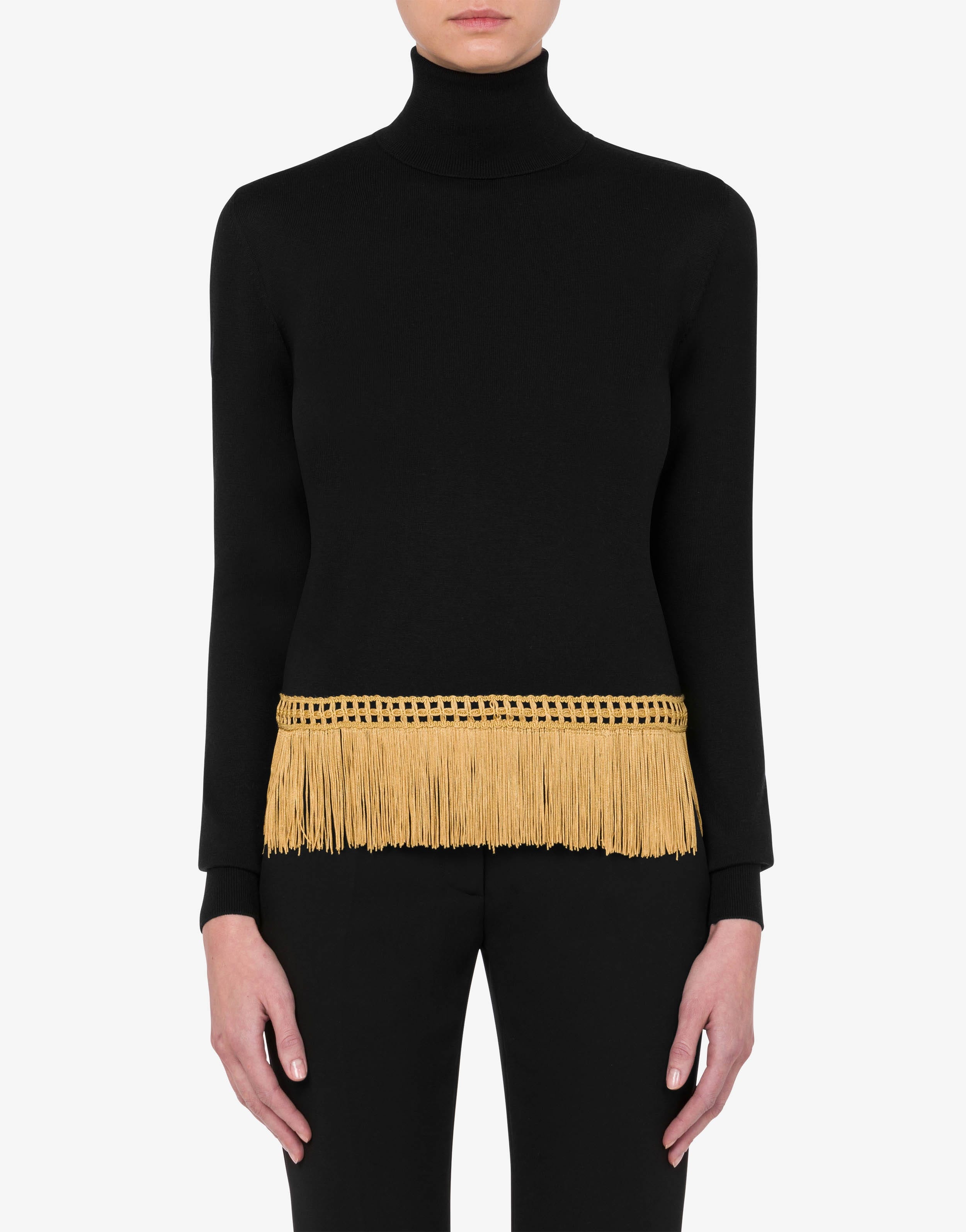 WOOL PULLOVER WITH FRINGING - 2