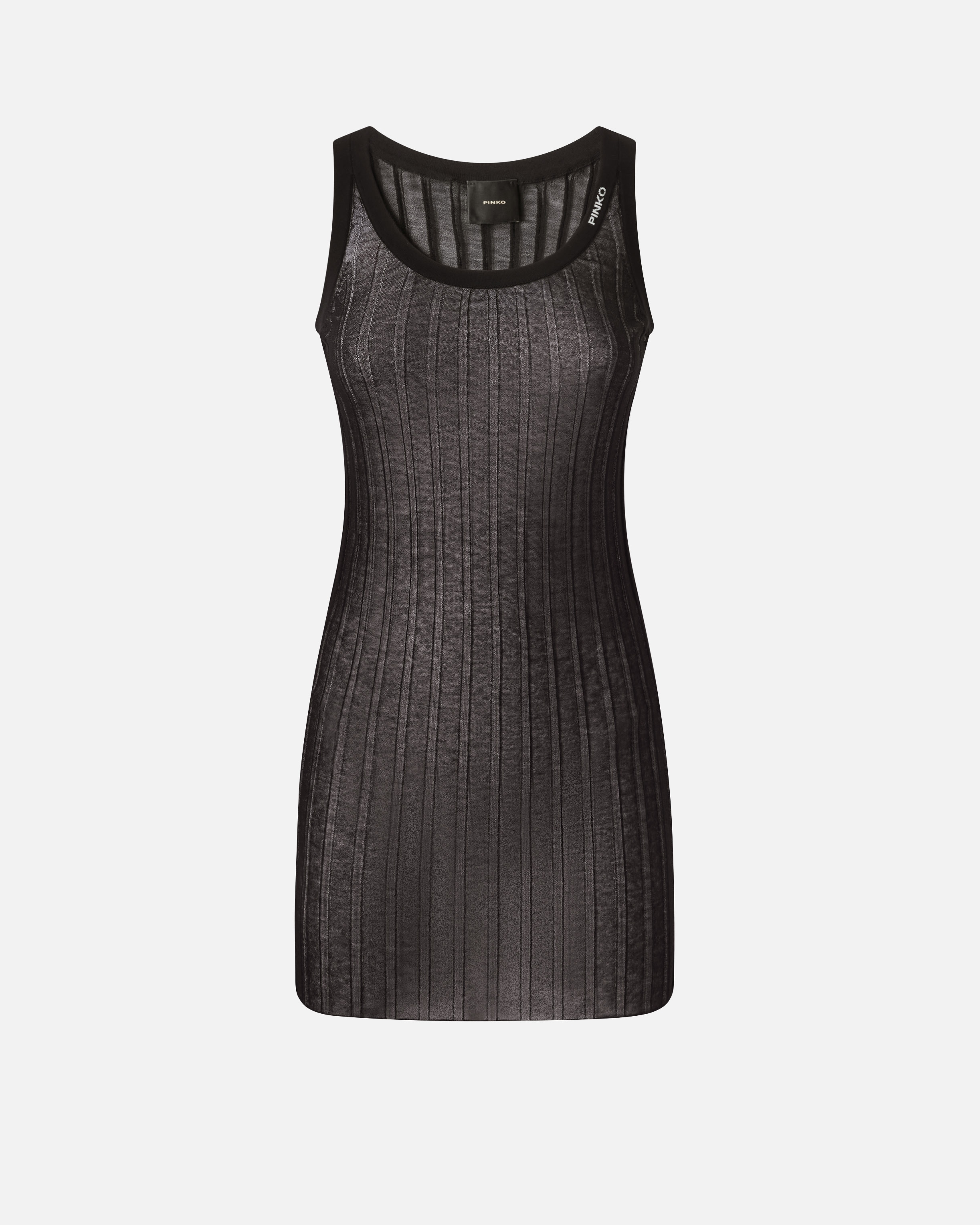 LONG SEMI-TRANSPARENT RIBBED TANK TOP - 1