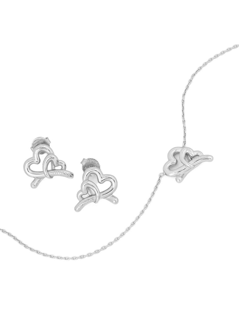 GUESS USA interlocking heart earrings and necklace (set of two) outlook