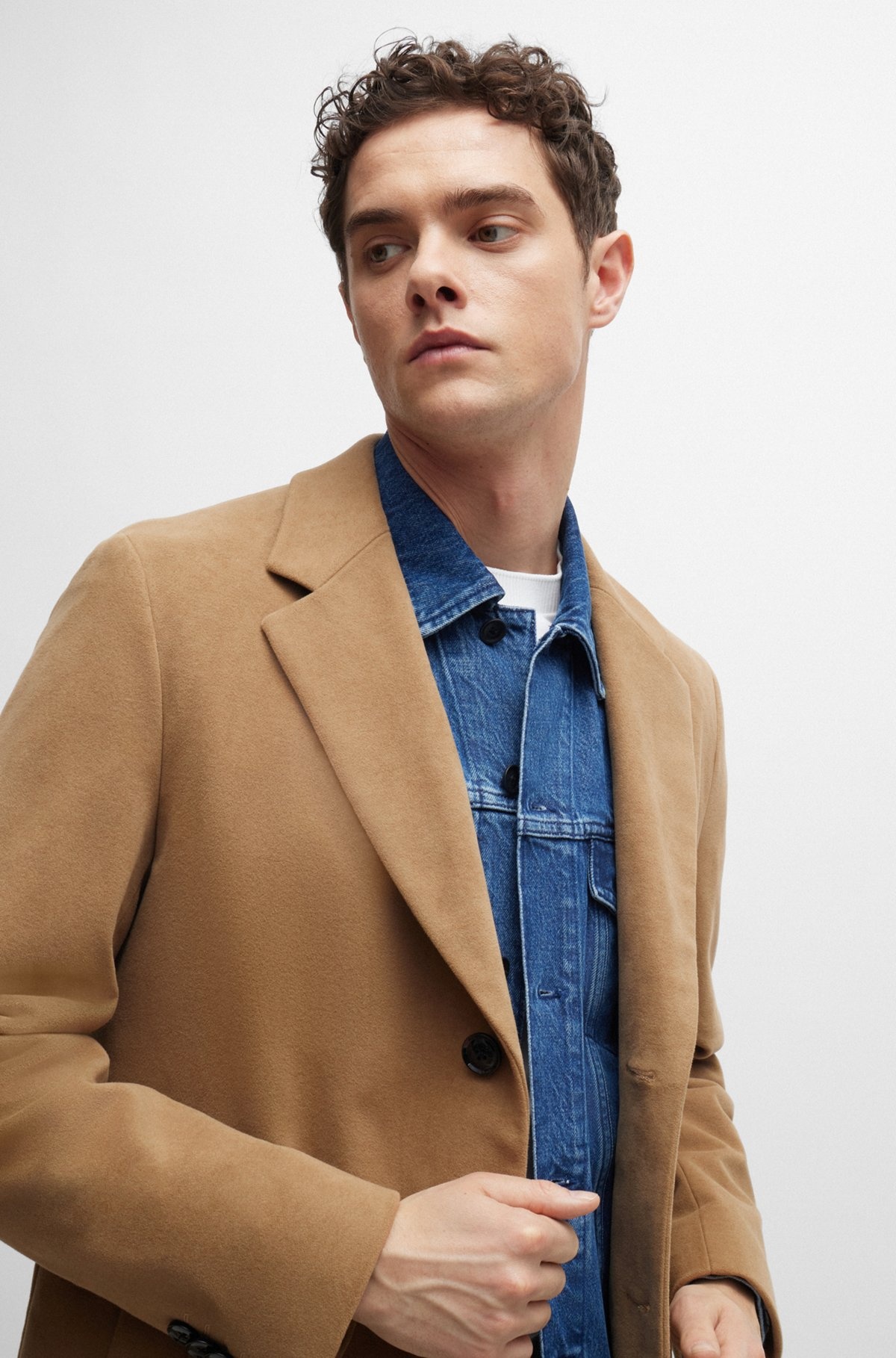 REGULAR-FIT COAT IN MOLESKIN - 3