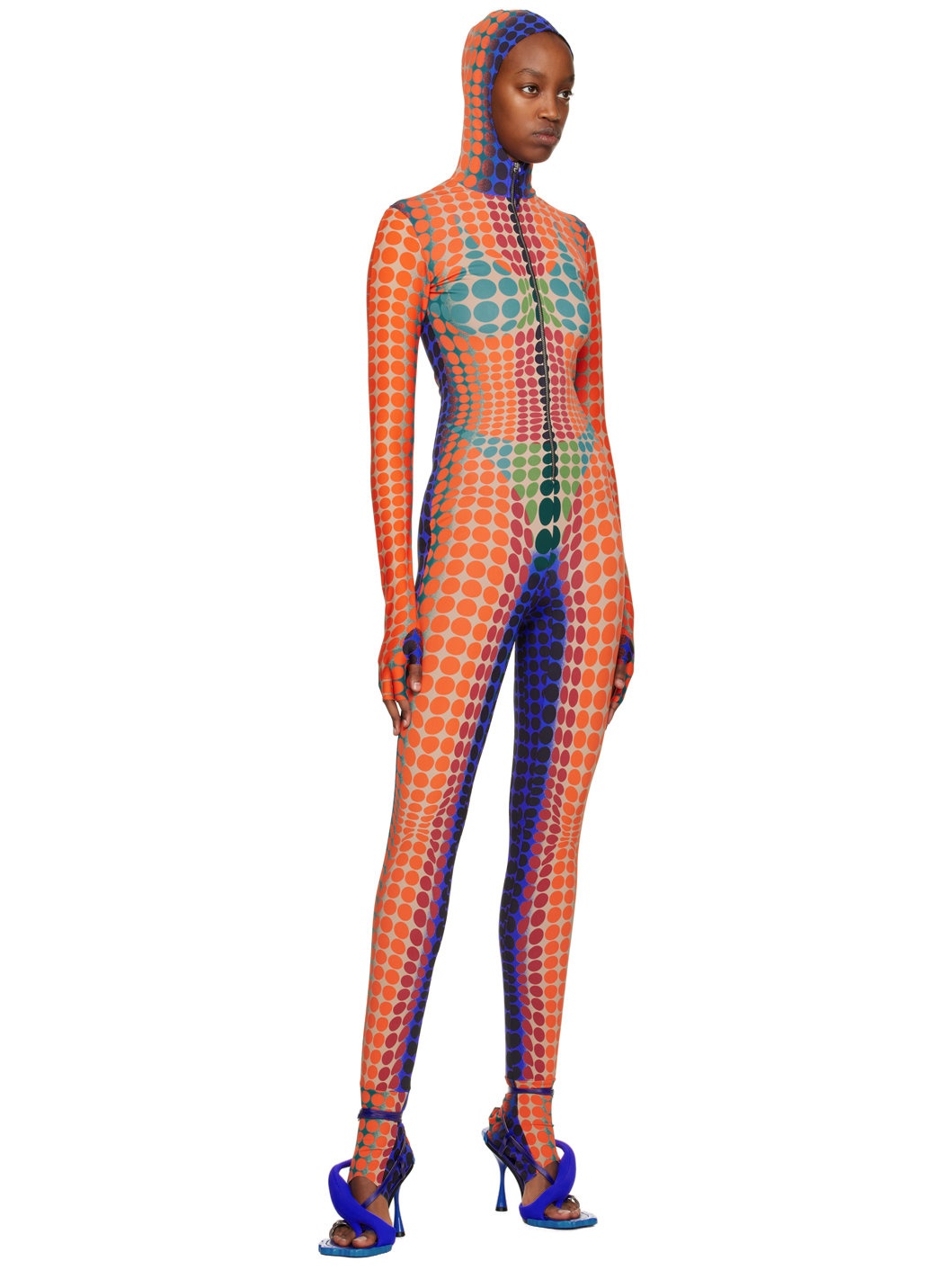 Orange Dots Midi Dress - 5