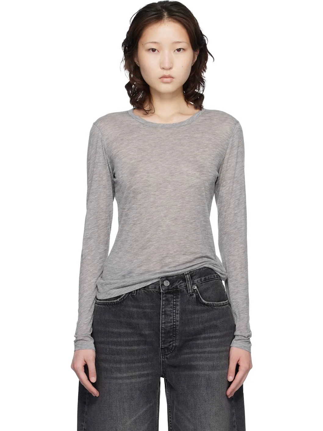 Gray Sylvie Long Sleeve T-shirt - 1