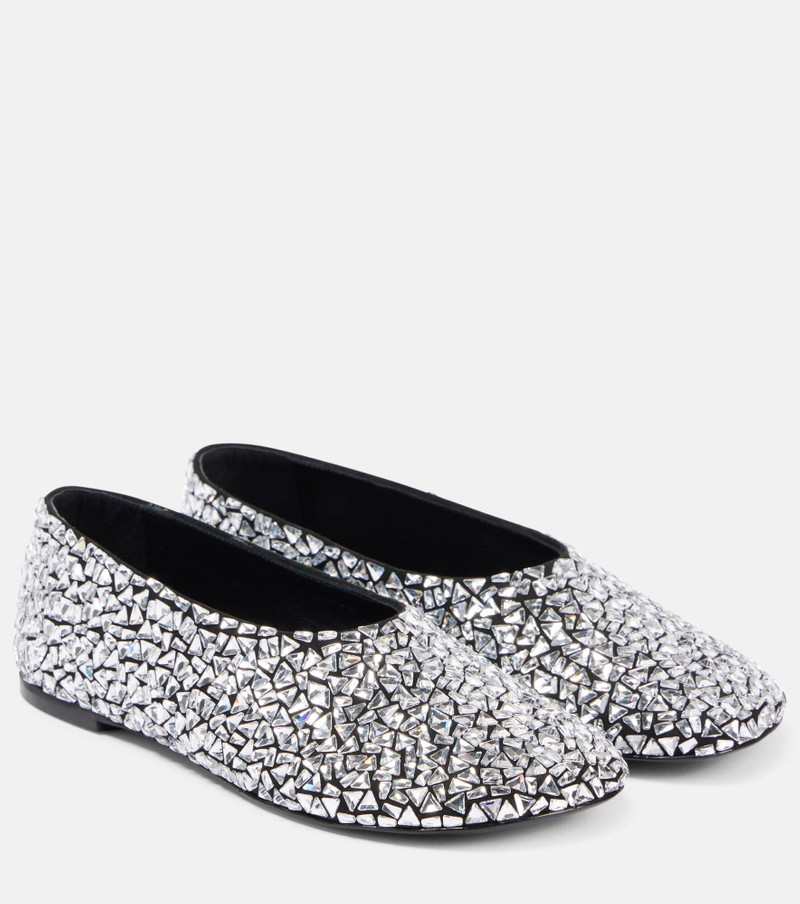 Glove embellished leather ballet flats 1