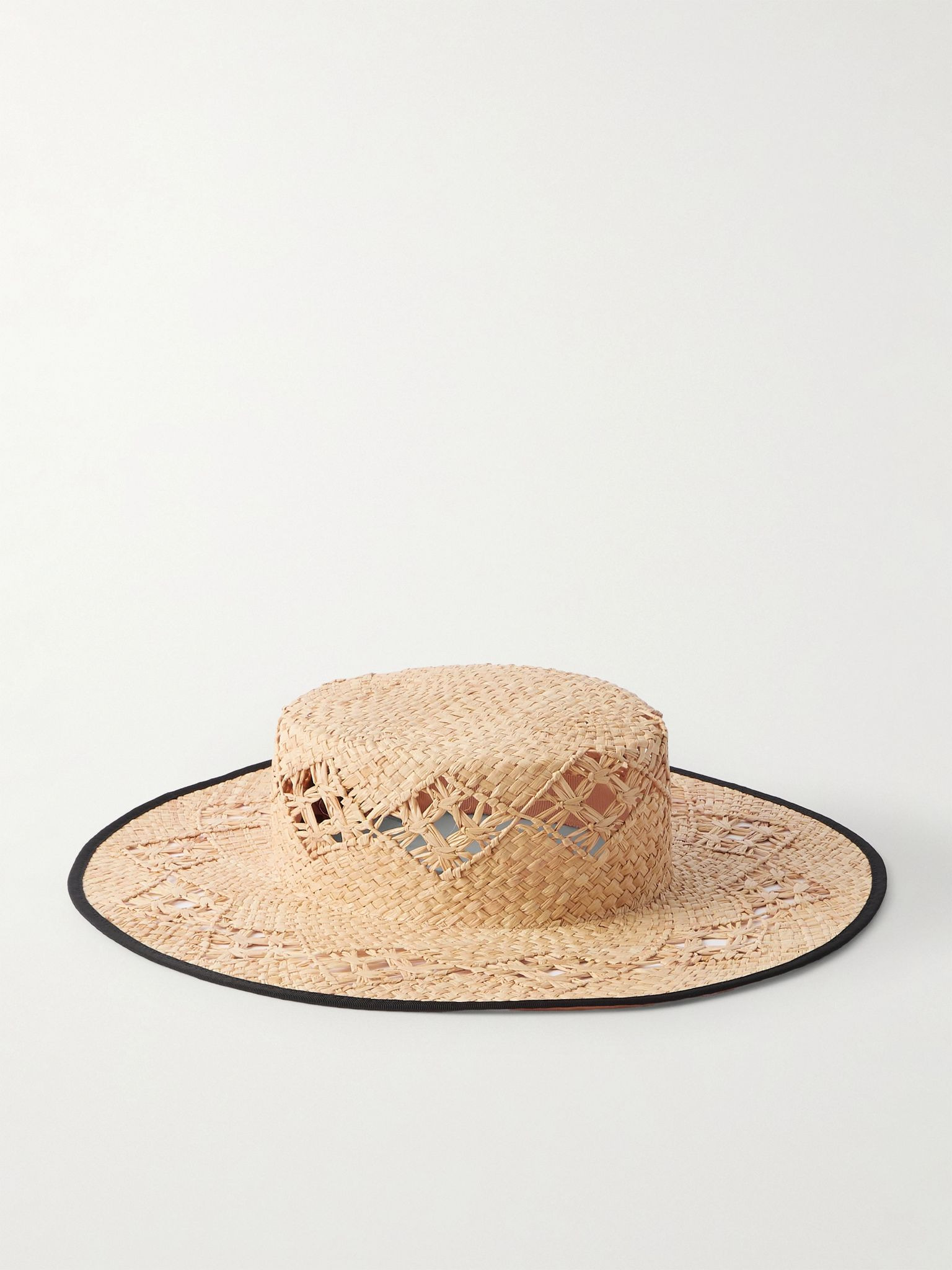 Artemisia grosgrain-trimmed straw hat Neutral - 1