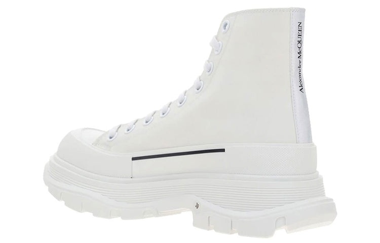 Alexander McQueen Tread Slick Logo Printed Sneakers 'White Black' 682420W4RQ29356 - 3