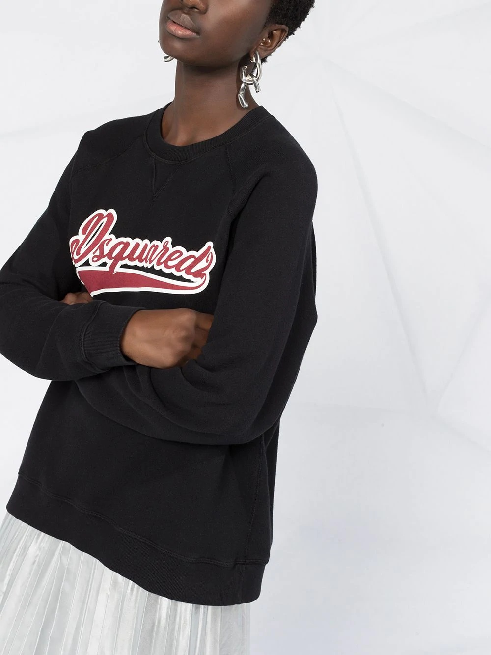 logo-print cotton sweatshirt - 5