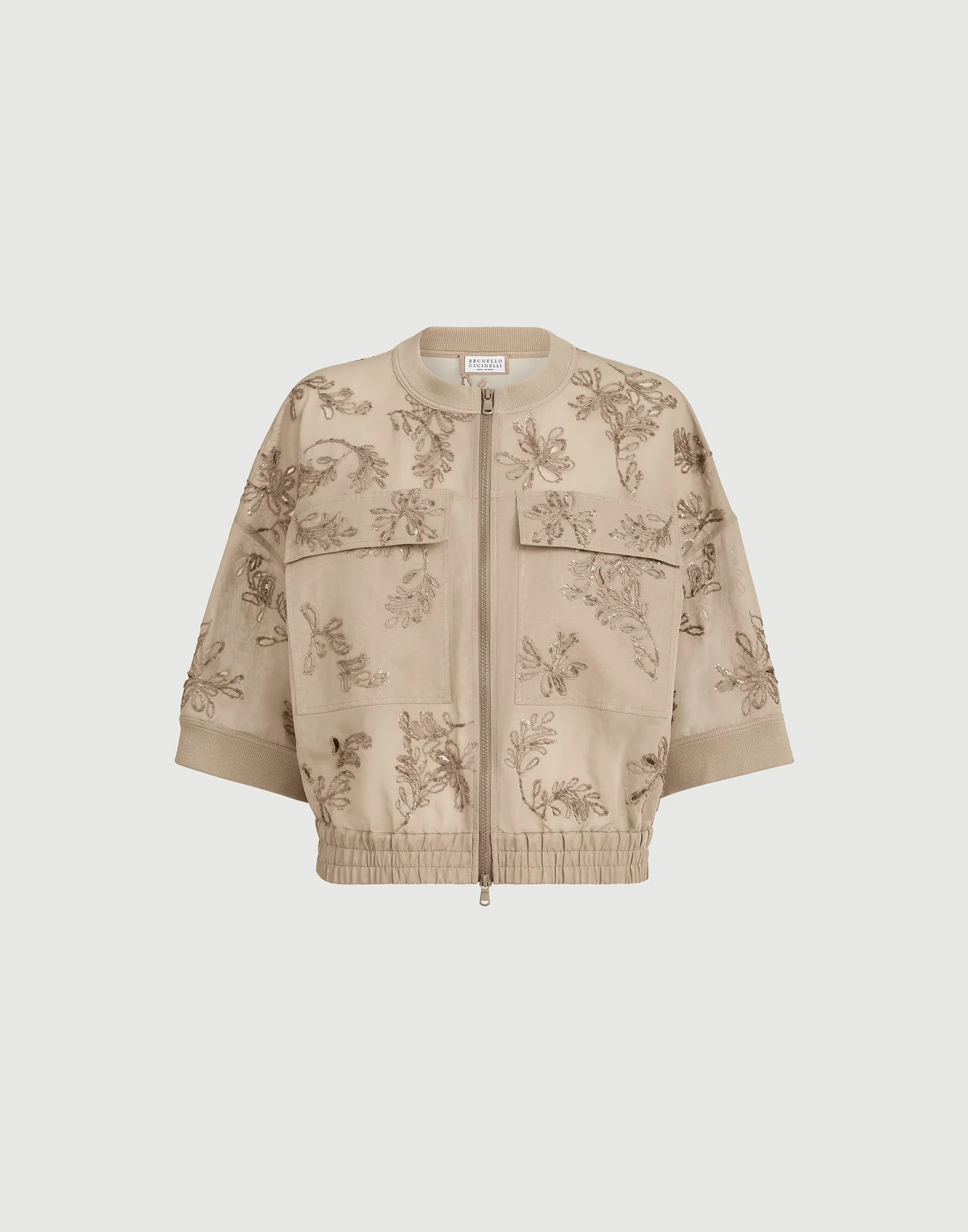 Cotton organza outerwear jacket with dazzling broderie anglaise - 1