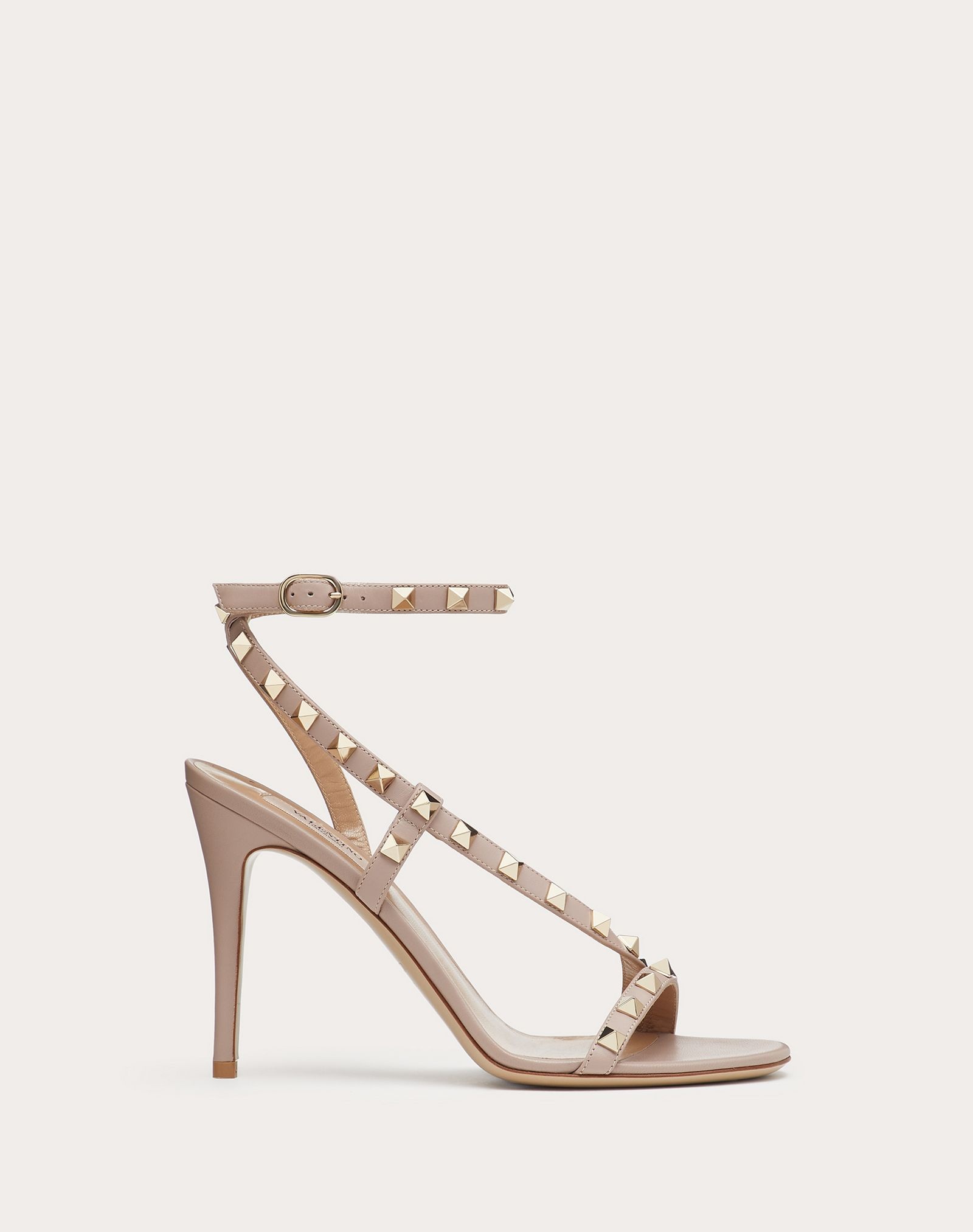 Rockstud Calfskin Sandal 100 mm - 1