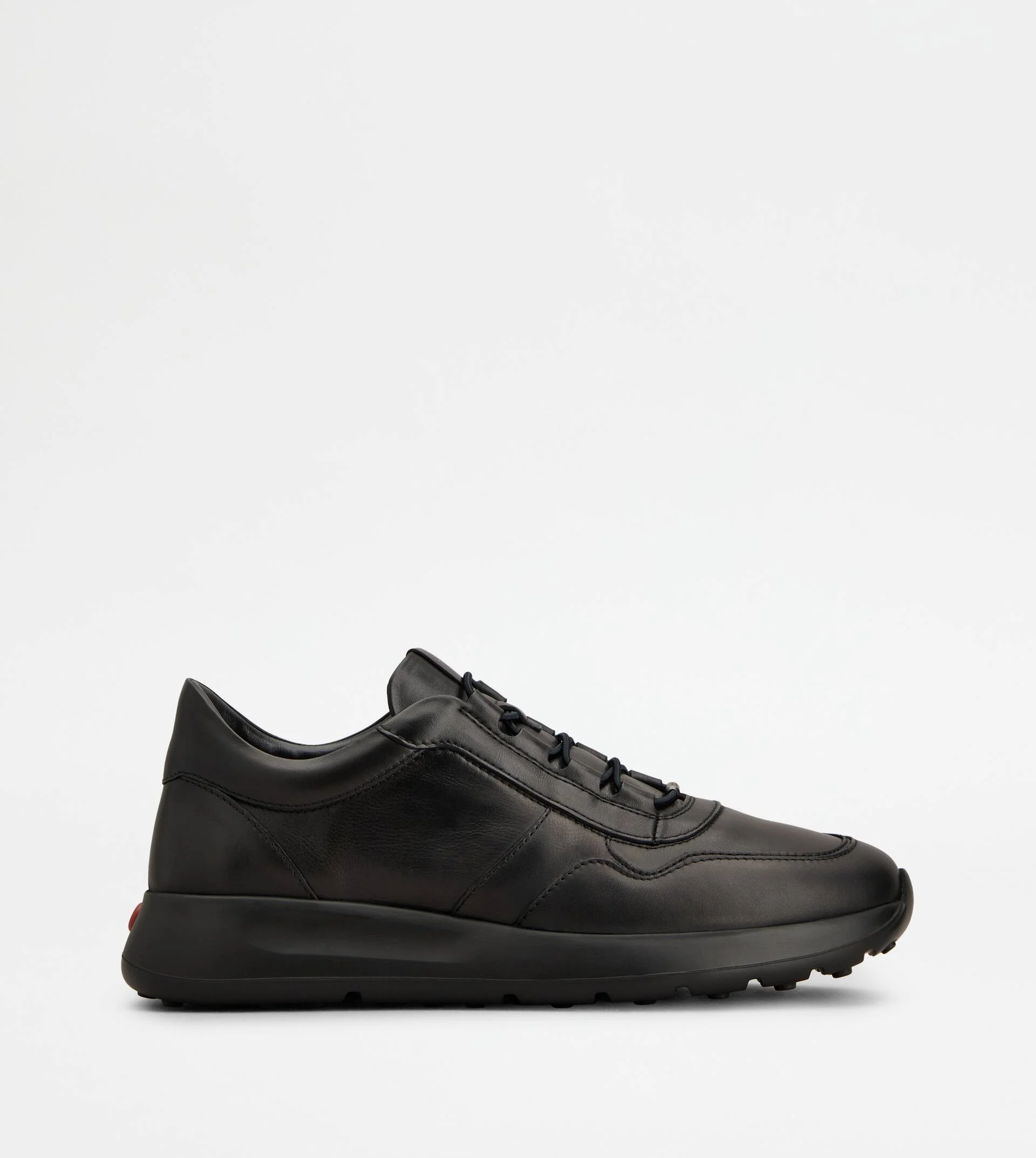 RED DOT SNEAKERS IN LEATHER - BLACK - 1