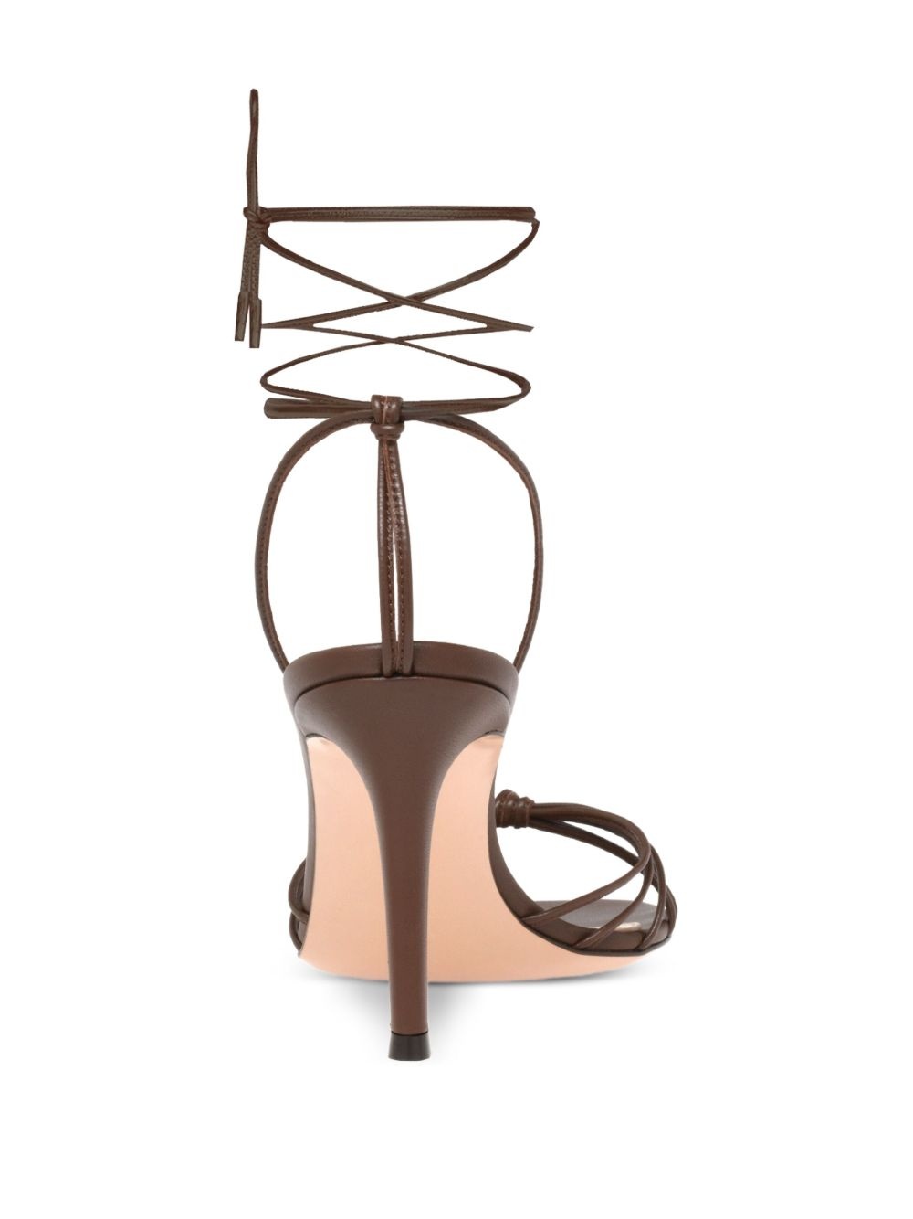 lace-up leather sandals - 3