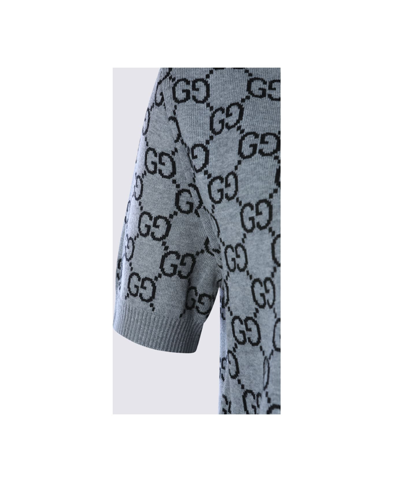 Grey And Black Wool Knitwear - 4