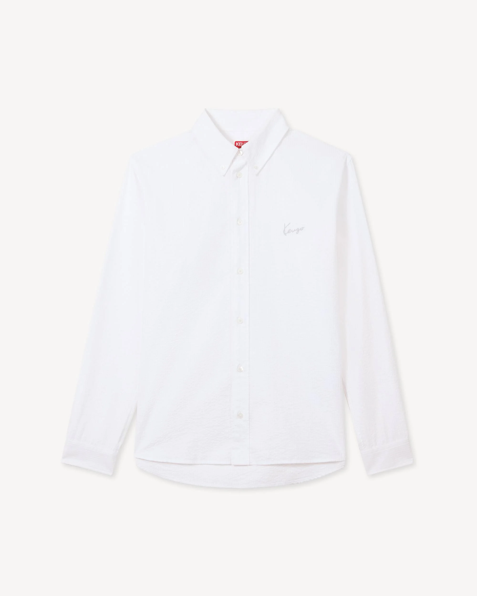 'KENZO Signature' casual shirt in seersucker cotton - 1