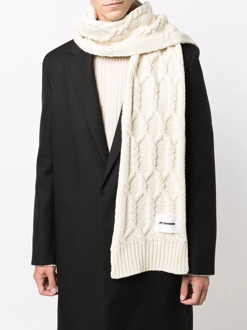 Jil Sander cable-knit wool scarf outlook
