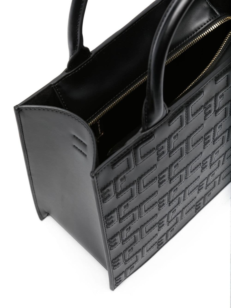 logo-embossed quilted tote bag 5