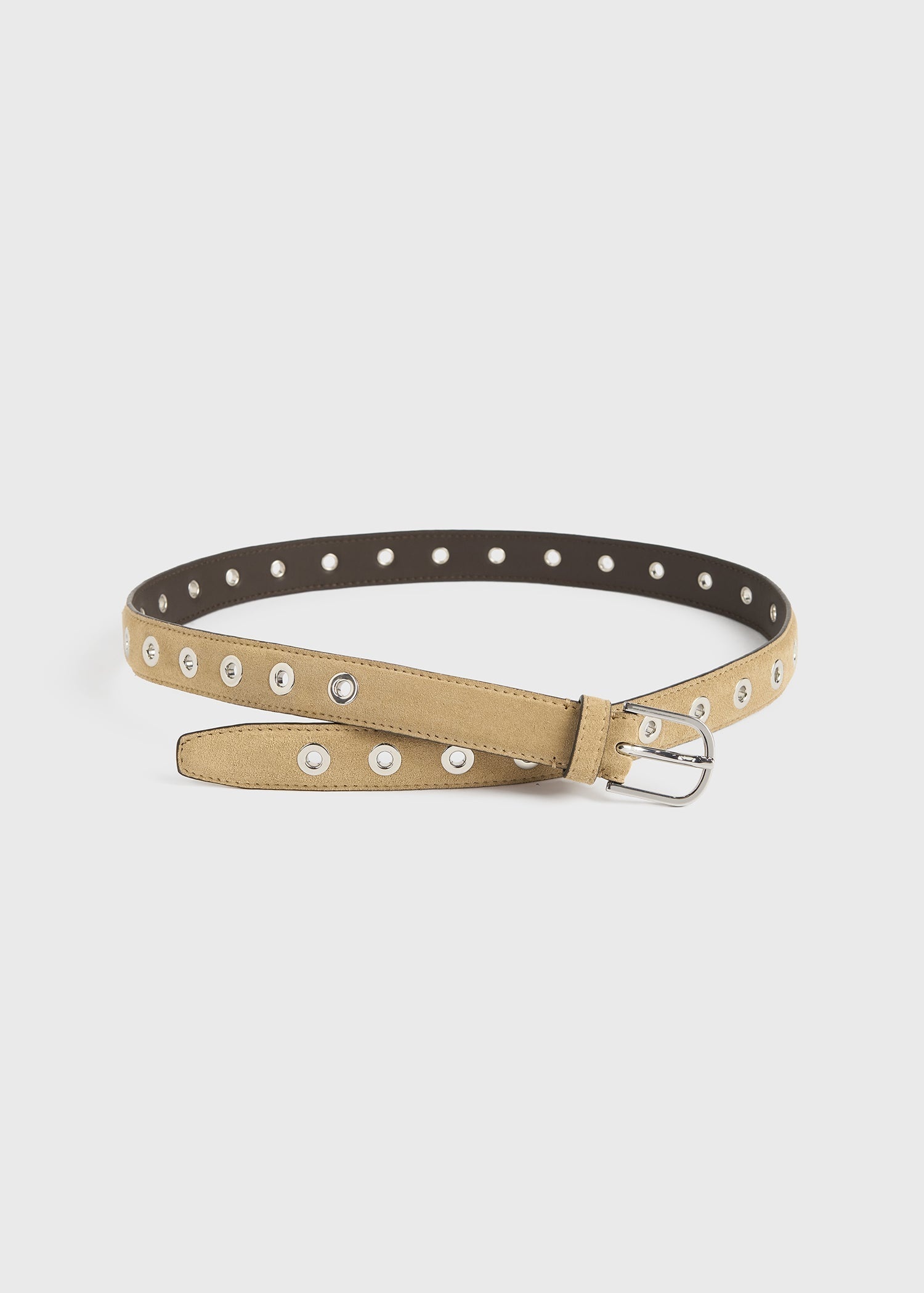 Eyelet belt caramel - 4