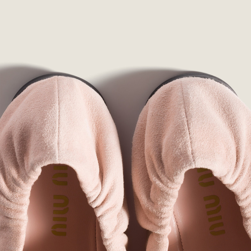 Miu Miu Ruches suede ballerinas outlook