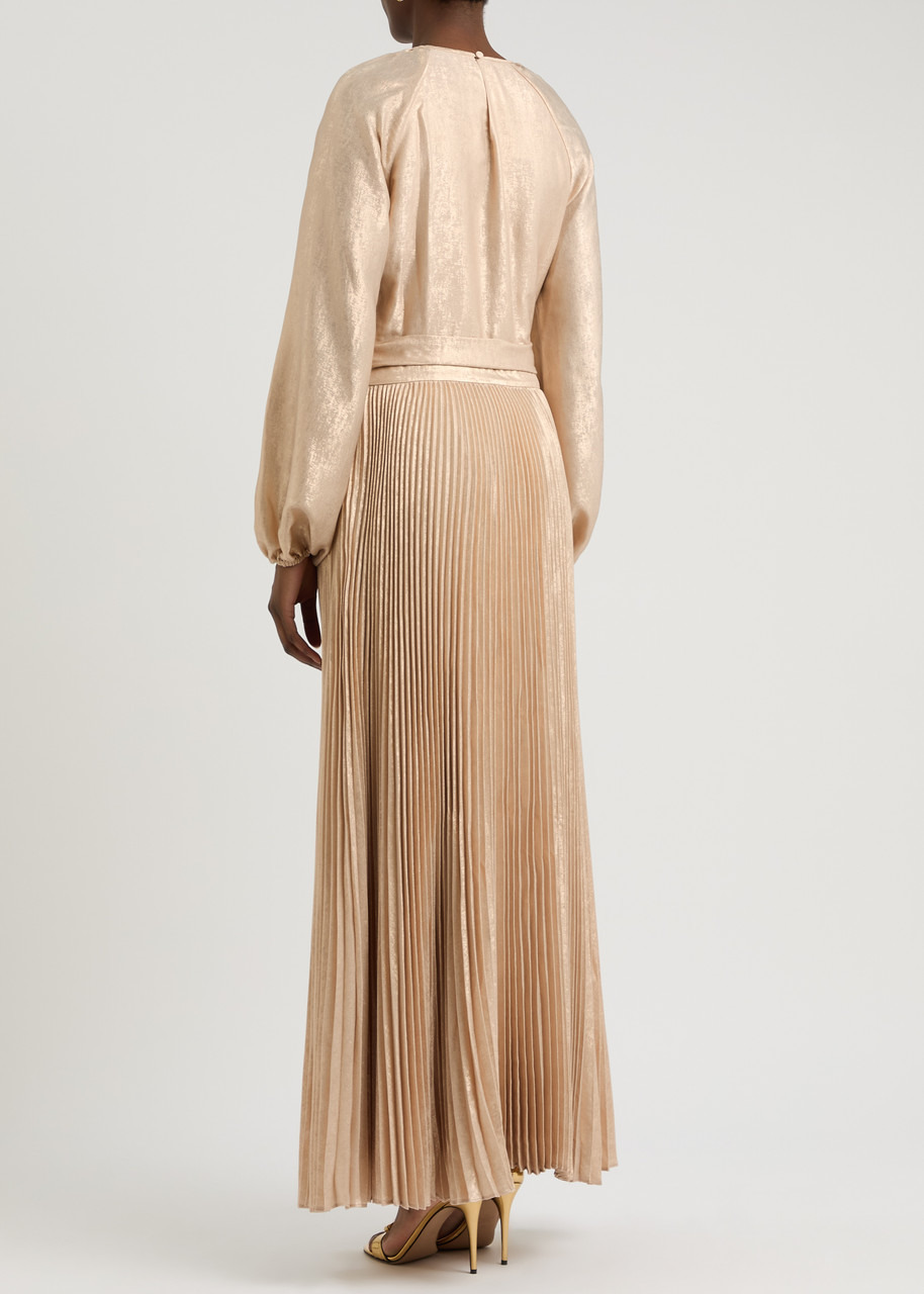 Simkhai Varenya Belted Metallic Maxi Dress - 3